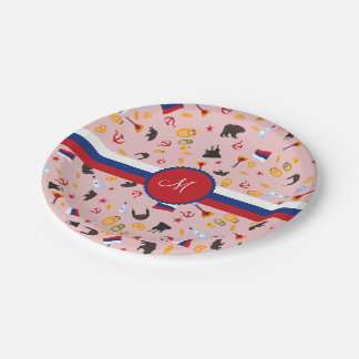 From Russia With Love- Russian Monogram Paper Plate