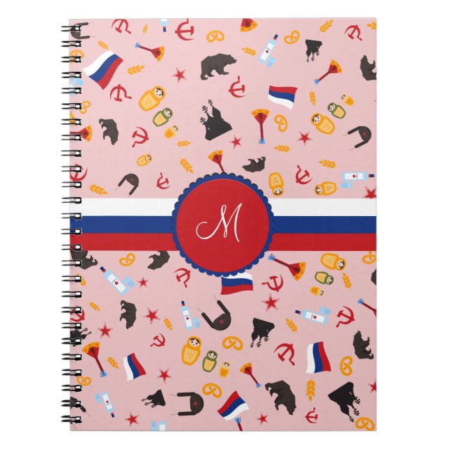 From Russia With Love- Russian Monogram Spiral Notebook (Front)