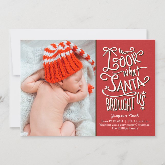 From Santa Birth Announcement Christmas Card (Front)