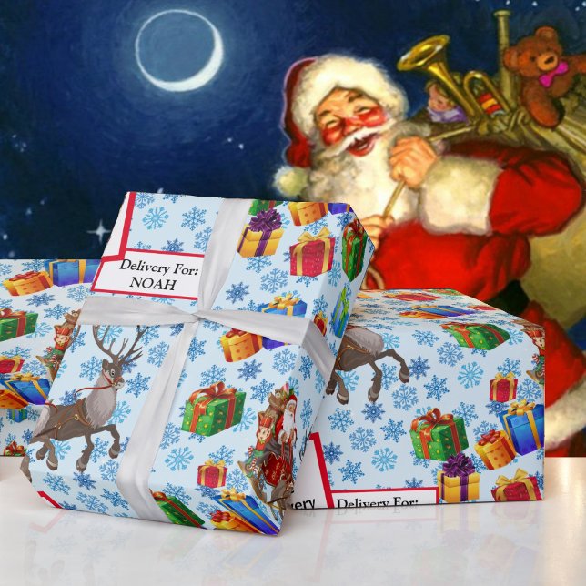 From Santa Childs' Name North Pole Speedy Delivery Wrapping Paper (Creator Uploaded)