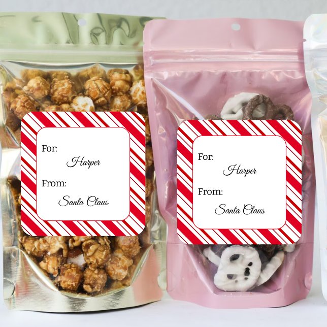 From Santa Christmas Gift Personalised Santa Claus Square Sticker (Creator Uploaded)