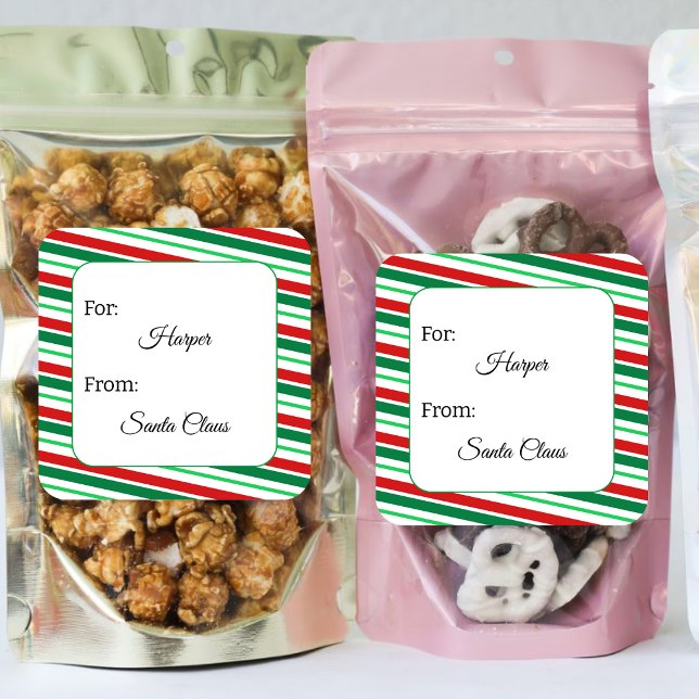 From Santa Christmas Gift Personalised Santa Claus Square Sticker (Creator Uploaded)