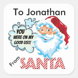 From SANTA Christmas Square Sticker