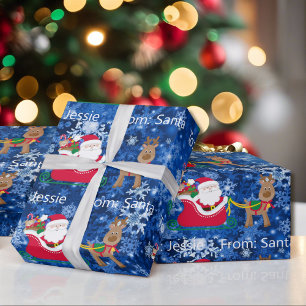 From Santa Claus Add Child's Name Christmas Wrappi Wrapping Paper