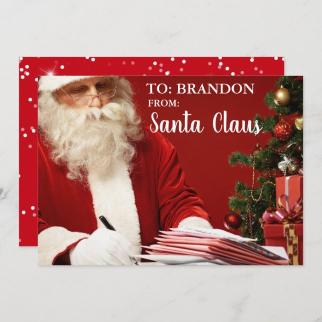From Santa Claus ADD NAME Personalised S Holiday Card (Front/Back)