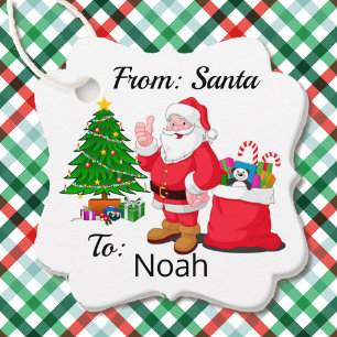 From Santa Claus Child's Name Gift Wrap Fancy Favour Tags