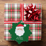 From Santa Claus Cute Custom Green Christmas Gift<br><div class="desc">Customise these cute from Santa Claus ornament gift tags with your own personalised text in white. Santa's red hat and white beard are the perfect holiday image on this pretty green gift tag for kids presents.</div>