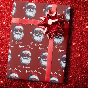From Santa Claus Gift Wrap, Custom Santa Name Wrapping Paper