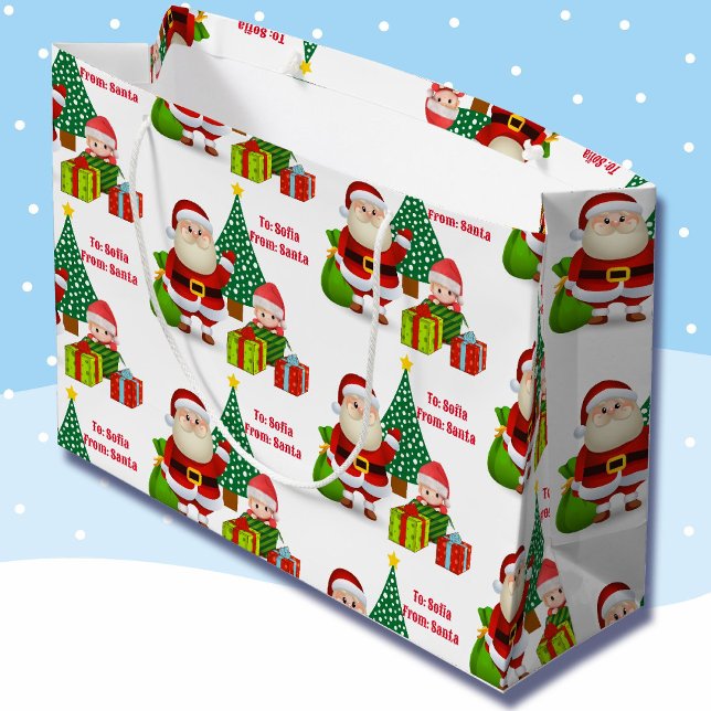 From Santa Claus Personalise Name Elf Large Gift Bag (Creator Uploaded)