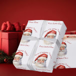 From Santa Claus Personalised Kids Christmas Wrapping Paper<br><div class="desc">Customise this nostalgic from Santa Claus wrapping paper with your own personalised text with your kids name in red script. This beautiful old fashioned drawing of Santa's hat and white beard is the perfect holiday gift wrap for your children's presents under the tree on Christmas day.</div>