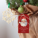 From Santa Claus Personalised Red Kids Christmas<br><div class="desc">Customise these nostalgic red Santa Claus gift tags with your own personalised text with your kids name in white script. This beautiful old fashioned drawing of Santa's red hat and white beard are the perfect holiday tags for your children's presents under the tree on Christmas day.</div>