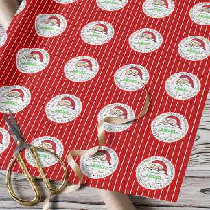 From Santa Cute Cartoon Santa Claus North Pole Wrapping Paper