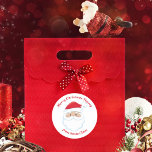 From Santa Cute Customised Kids Christmas Gift Classic Round Sticker<br><div class="desc">Customise these cute Santa Claus gift stickers with your own personalised text with your kids name in red script. Santa's red hat and white beard are the perfect holiday drawing on this pretty gift labels for your presents.</div>