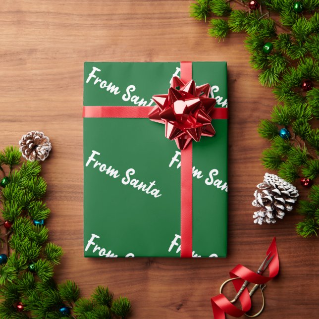From Santa Green Gift Wrapping Paper  (Holiday Gift)