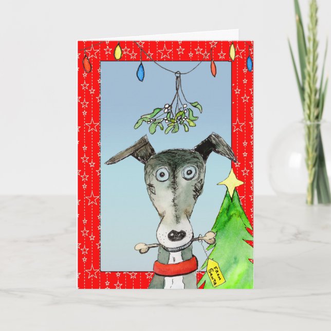 From Santa - Greyhound Christmas card (a514) (Front)