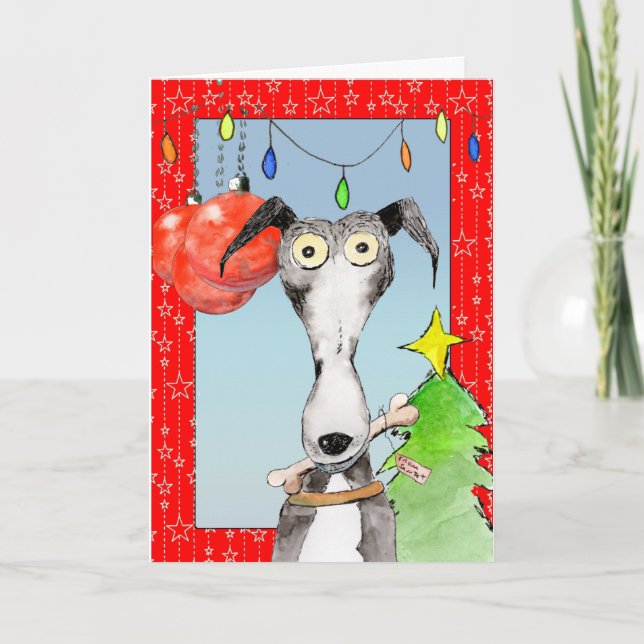 From Santa - Greyhound Christmas card (a517) (Front)