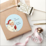 From Santa to Child Gift Christmas Vintage Classic Round Sticker<br><div class="desc">This design may be personalised in the area provided by changing the photo and/or text. Or it can be customised by clicking Personalise this Template and then choosing the click to customise further option and delete or change the colour of the background, add text, change the text colour or style,...</div>