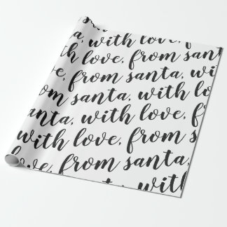 from santa, with love black wrapping paper