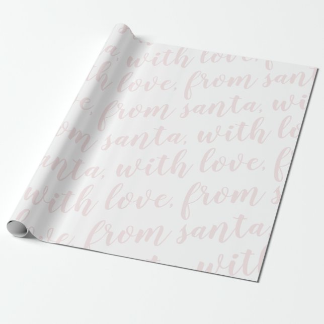 from santa, with love blush wrapping paper (Unrolled)