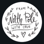 From Santa With Love North Pole Gift  Classic Round Sticker<br><div class="desc">Christmas From Santa With Love North Pole Gift</div>