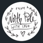 From Santa With Love North Pole Gift  Classic Round Sticker<br><div class="desc">Christmas From Santa With Love North Pole Gift</div>