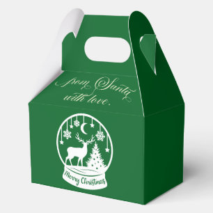 From Santa With Love Snow Globe Deer Favour Box