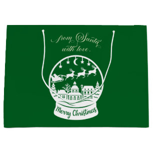 From Santa With Love Snow Globe Santa Large Gift Bag