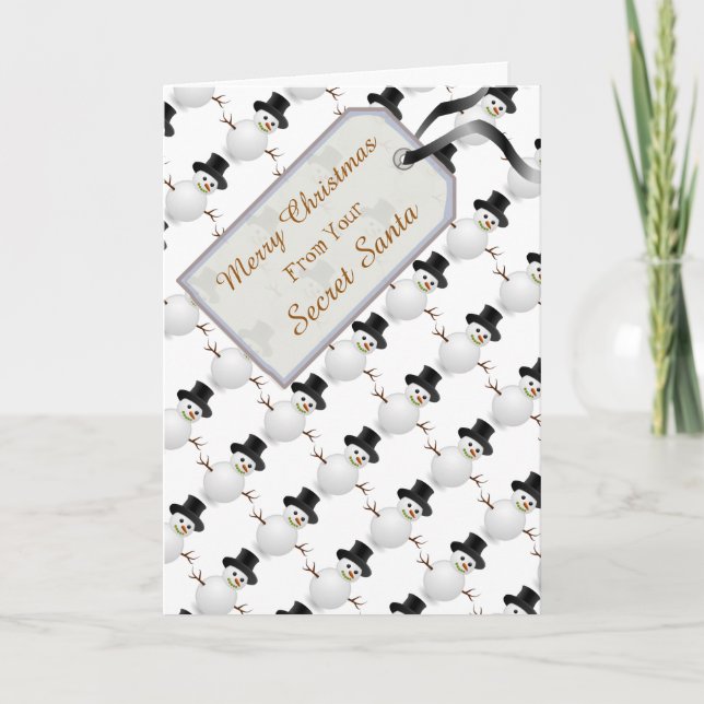 From Secret Santa - Merry Christmas Snowmen Holiday Card (Front)