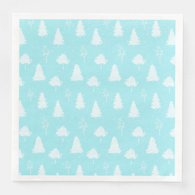 From Snow  Forest and Christmas-Teal Xmas Pattern Napkin (Front)