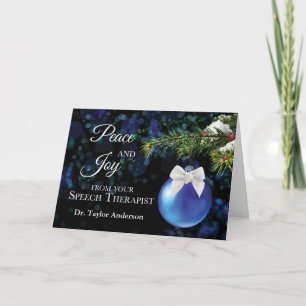 From Speech Therapist Custom Name Holiday Greeting Card