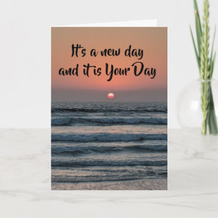 "FROM SUNRISE TO SUNSET HAPPY BIRTHDAY "BEACH CARD