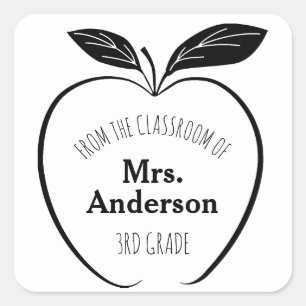 From The Classroom of Teacher Name Apple Square Sticker