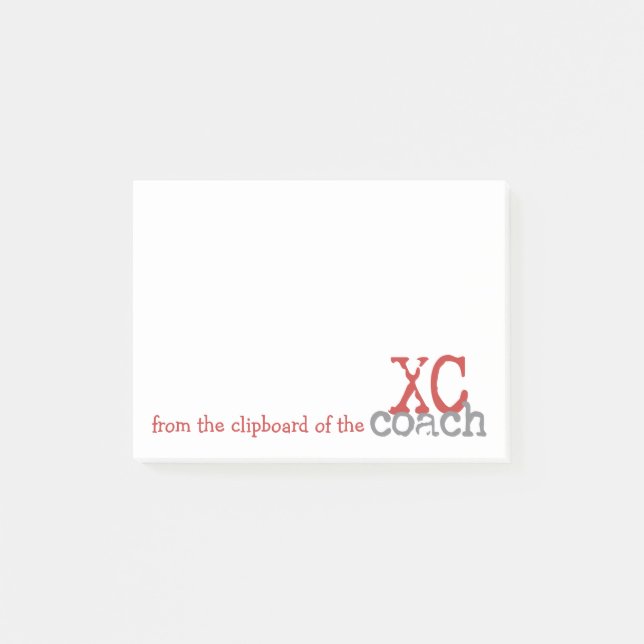 From the Clipboard XC Coach Cross Country Running Post-it Notes (Front)