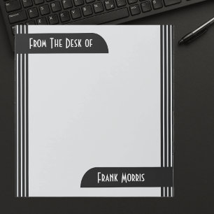 From The Desk Modern Art Deco Office Notepad