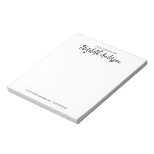 From the Desk of Black and White Script Signature  Notepad