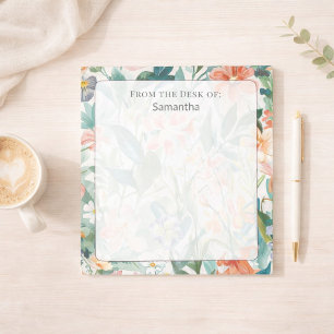 From the Desk Of Custom Floral Stationery Notepad