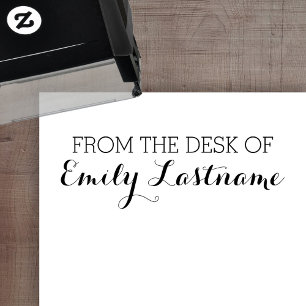 From the Desk of - Custom Name - Script Self-inking Stamp