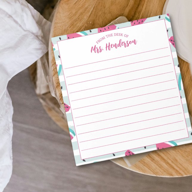 From The Desk Of Cute Girly Watermelon Pattern Notepad (Creator Uploaded)