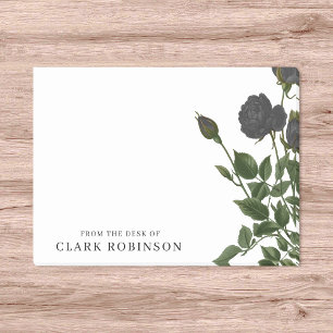From The Desk Of Elegant Black Roses Post-it Notes