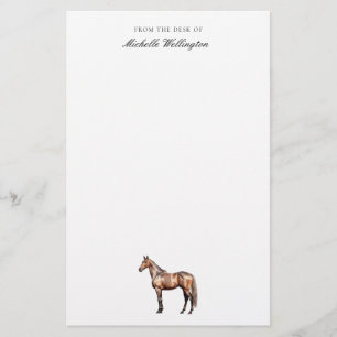 From The Desk Of Elegant Horse Equestrian Name Stationery