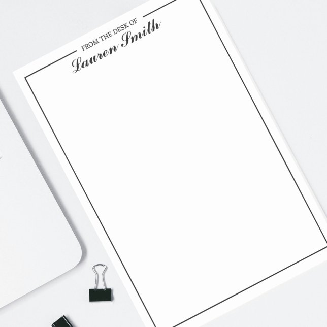 From The Desk Of Elegant Minimalist Black Script Post-it Notes (Creator Uploaded)