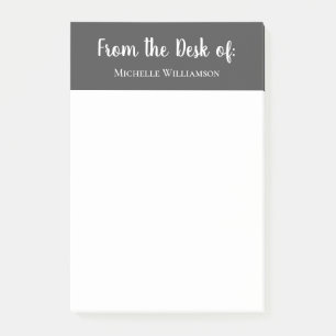 From the Desk of Elegant Typography Simple Grey Post-it Notes