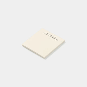From the Desk Of Monogram Eggshell Simple & Modern Post-it Notes