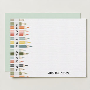 From the Desk of Personalised Teacher Stationery Card