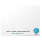 From the Desk of Principal School Watercolor Globe