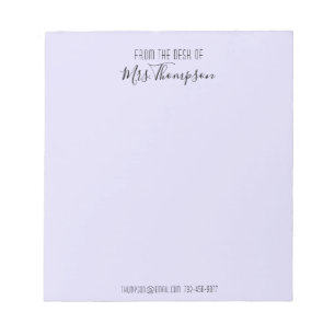 From The Desk Of Purple Modern Name Script Notepad