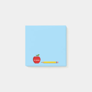 From the desk of red apple teacher post-it notes