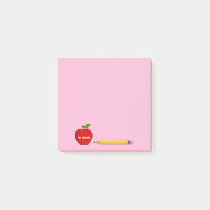 From the desk of red apple teacher post-it notes