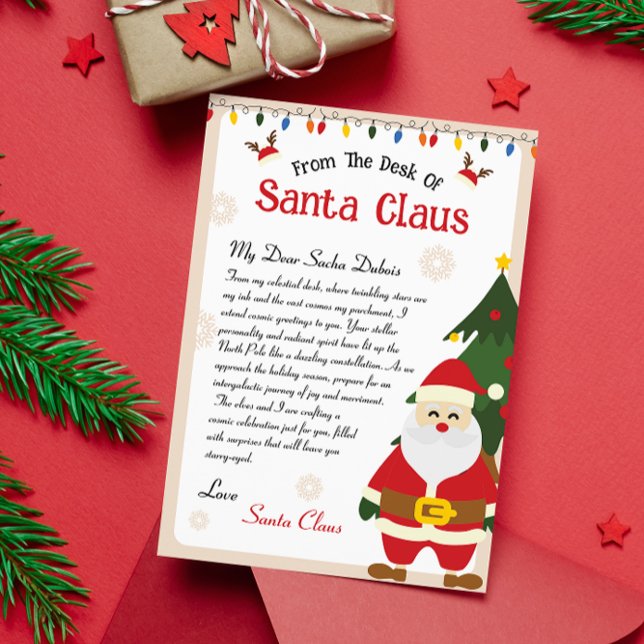 From the Desk of Santa Claus Christmas Letter Holiday Card (Creator Uploaded)