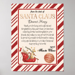 From the desk of Santa Claus Full Sled Letter Poster